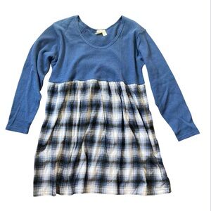 Victoria's Secret Large Textured Blue Dress Plaid Thermal VTG Cotton Blend